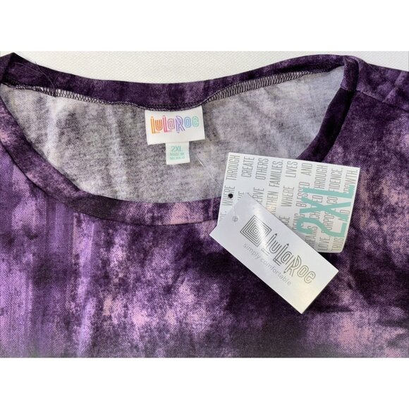 NWT Lularoe Ariel Purple Blue Three Tier Summer Stretch Dress Pockets Sz 2XL - Picture 8 of 16